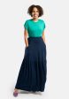 Asa Navy Tiered Hem Maxi Skirt For Discount