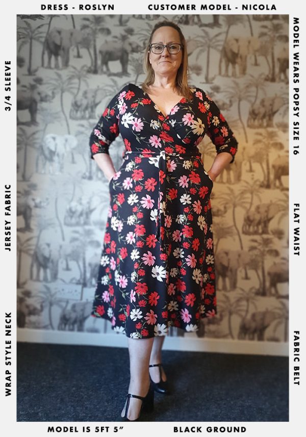 Roslyn Bright Daisy Print Midi Dress Fashion