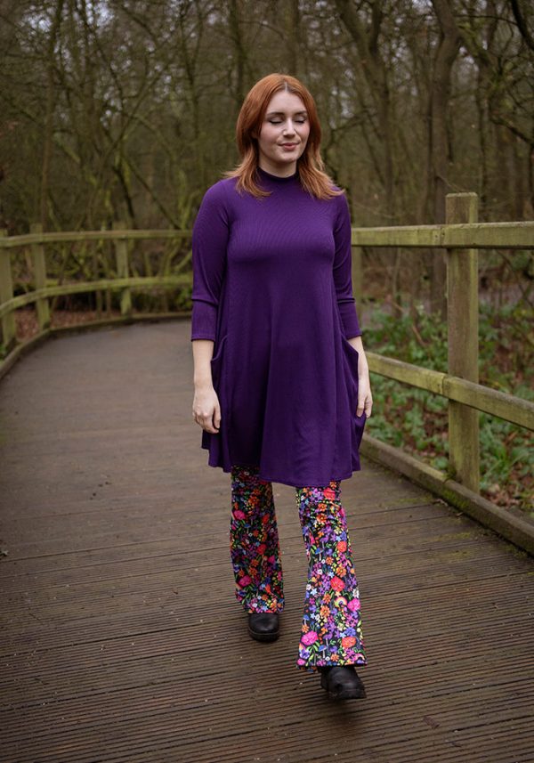 Nell Purple Turtle Neck Long Line Tunic Online now