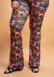 Tina Rainbow Garden Print Full Leg Flare Trousers Online