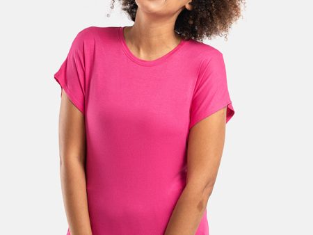 Cerise Extended Shoulder Round Neck Top Online now