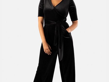 Noir Black Velvet Jumpsuit Online Sale