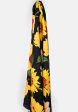 Large Black Sunflower Print Towel For Sale