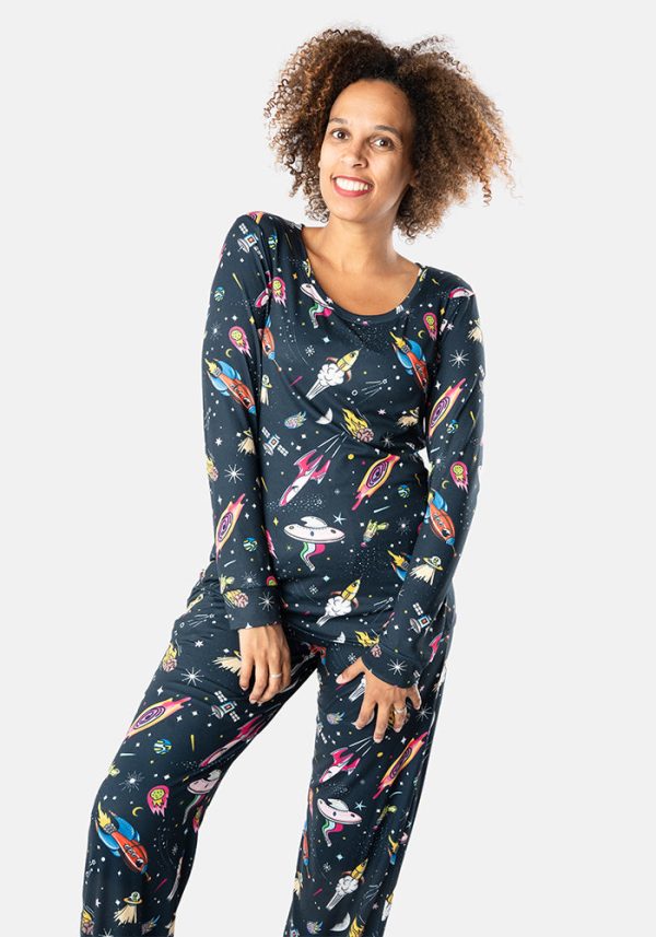 Super Nova Spaceships Print Pyjama Set Hot on Sale