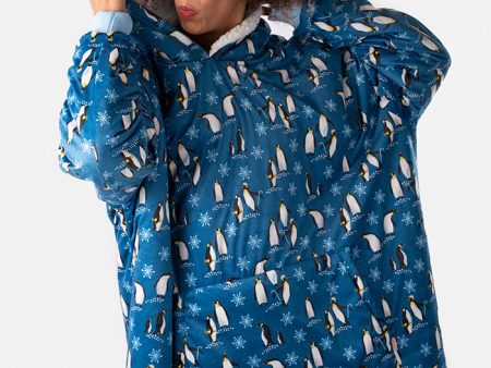 Popsy Pop-On Oversize Penguin Print Hoodie Online Hot Sale