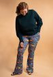 Tina Dinosaur Print Full Leg Flare Trousers For Sale