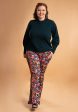 Tina Rainbow Garden Print Full Leg Flare Trousers Online