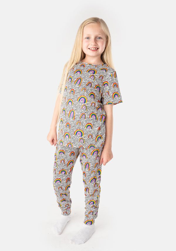 Children s Rainbows Print Pyjama Set (Iria) Online Hot Sale