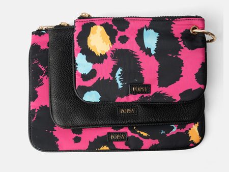 3 Piece Pink Animal Print Multi Use Bags Online Hot Sale