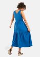 Izzie Sea Blue Cotton Midaxi Dress Online