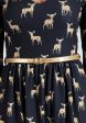 Deirdre Black Deer Print Dress Online Sale