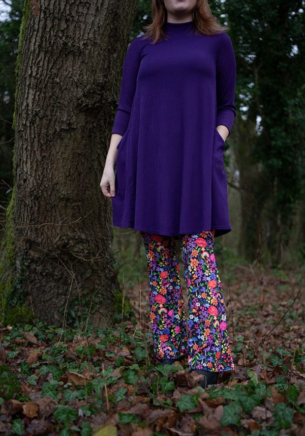 Nell Purple Turtle Neck Long Line Tunic Online now