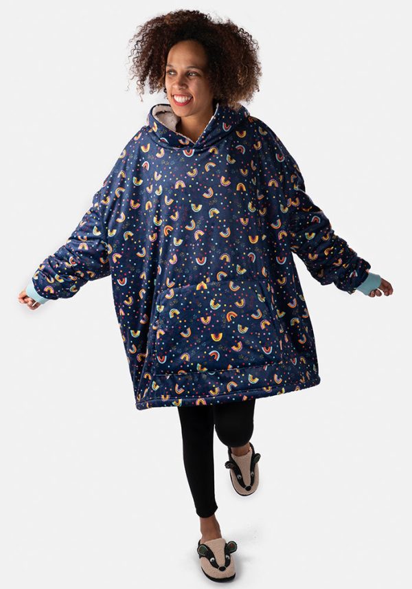 Popsy Pop-On Oversize Rainbow Print Hoodie Online