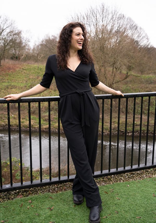 Sade Plain Black Full Length Jumpsuit Sale