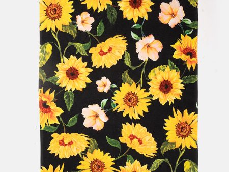 Large Black Sunflower Print Towel For Sale