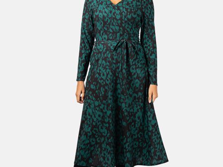 Avi Green Animal Print Midi Dress Online