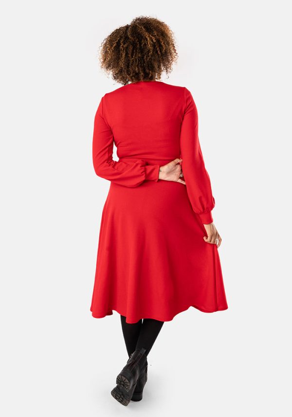 Emmy Plain Red Midi Dress Sale