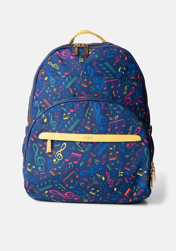 Musical Notes Print Rucksack Fashion