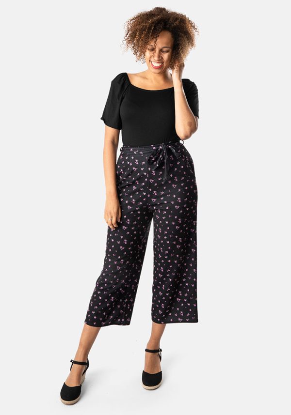 Teresa Ditsy Floral Culotte Leg Trousers on Sale