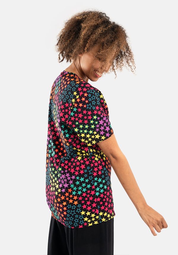 Reeva Bright Stars Print Cotton T Shirt Hot on Sale