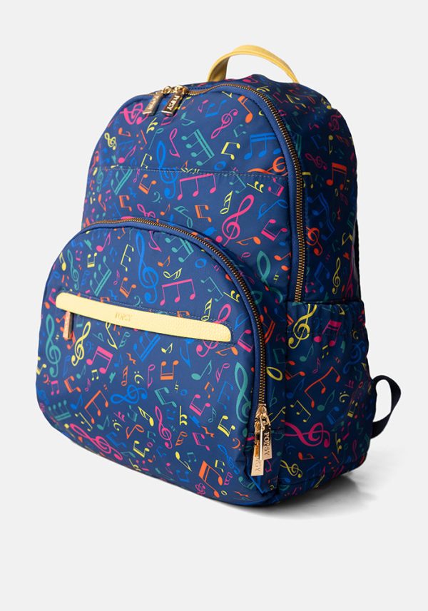 Musical Notes Print Rucksack Fashion