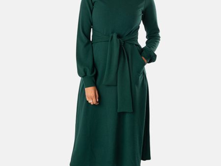 Emmy Bottle Green Midi Dress on Sale