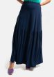 Asa Navy Tiered Hem Maxi Skirt For Discount