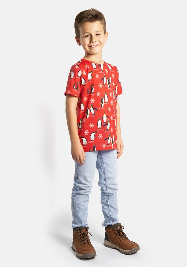 Penguins Print Children s T-Shirt (Blizzard) For Cheap