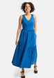 Izzie Sea Blue Cotton Midaxi Dress Online