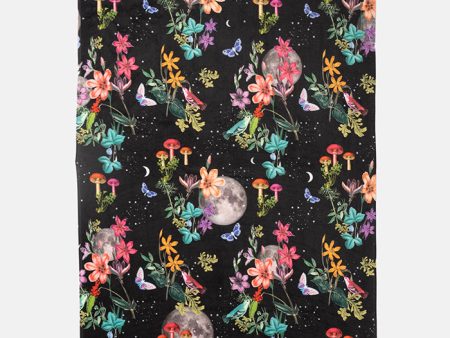 Large Midnight Botanical Print Towel Sale