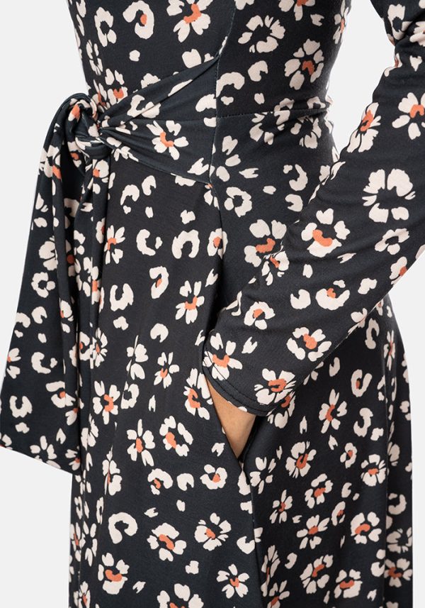 Ridley Mono Animal Floral Print Midi Dress Online now