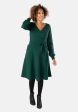 Sydney Bottle Green Wrap Neck Dress Online