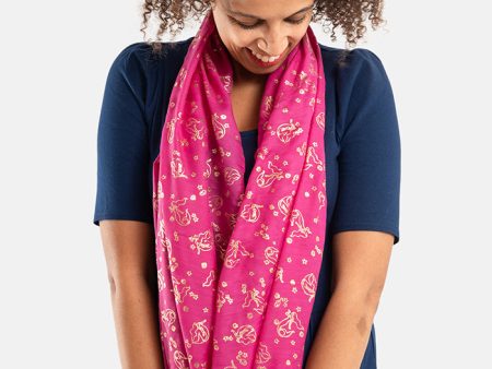 Pink Mermaid Foil Print Scarf Hot on Sale