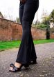 Tina Black Full Leg Flare Trousers For Sale