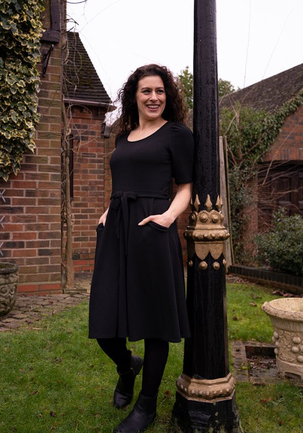 Becca Plain Black Full Skirt Dress Online Sale