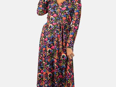 Dori Garden Rainbows Print Midi Dress Sale