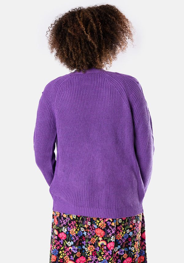 Purple Cable Sleeve Cardigan Discount