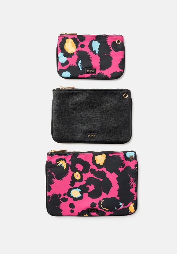 3 Piece Pink Animal Print Multi Use Bags Online Hot Sale