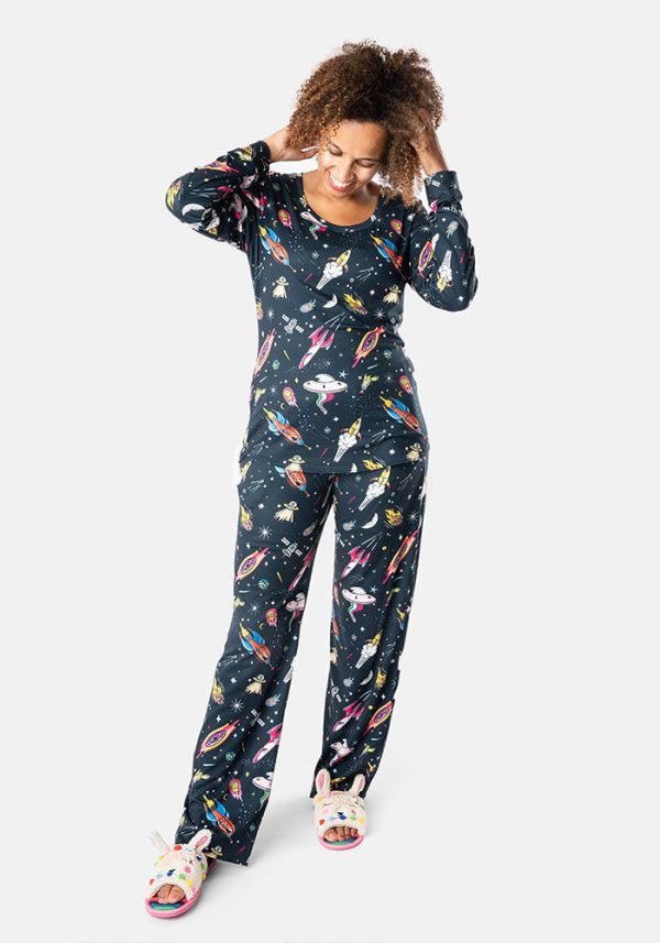 Super Nova Spaceships Print Pyjama Set Hot on Sale