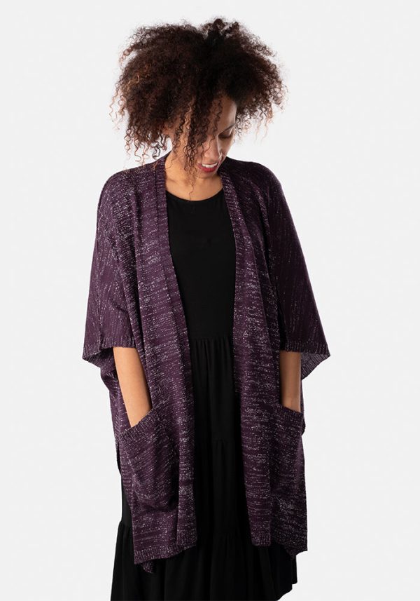 Purple & Silver Metallic Cardigan Supply