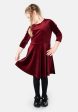 Children s Wine Velvet Dress (Elfin) Online Hot Sale