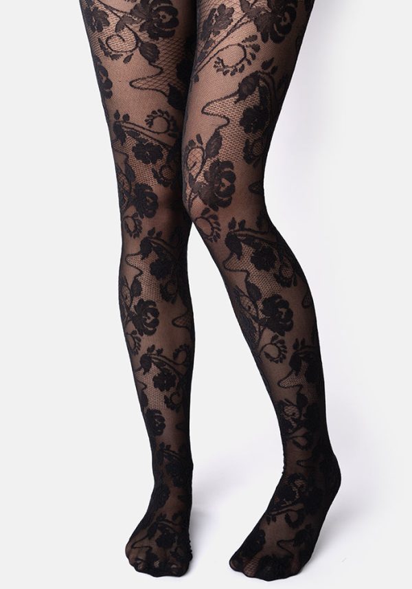 Premium Black Lace Design Tights Online Hot Sale