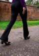 Tina Black Full Leg Flare Trousers For Sale