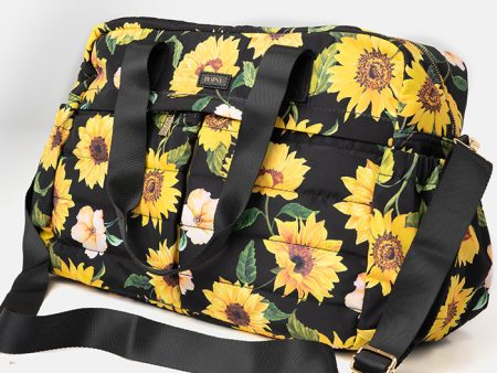 Black Sunflower Print Holdall on Sale