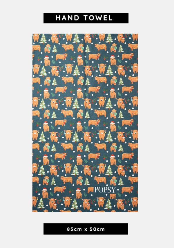 Christmas Cows Print Hand Towel For Cheap