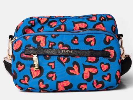 Blue Animal Heart Print Cross Body Bag For Discount