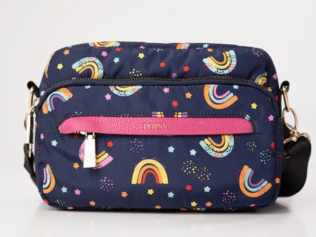 Navy Rainbow Print Cross Body Bag For Cheap