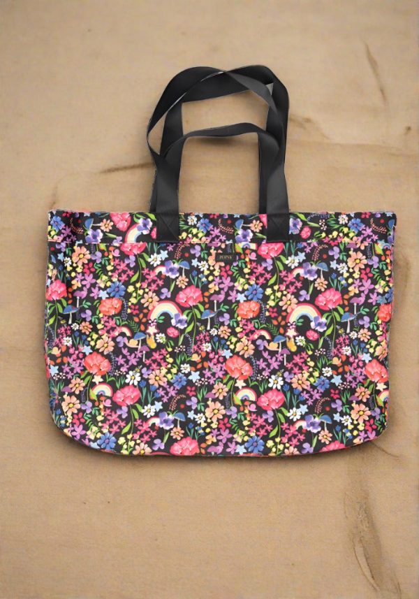 Rainbow Floral Print Beach Bag on Sale