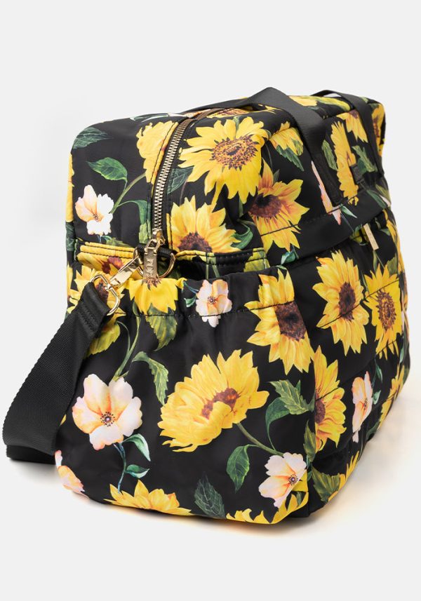 Black Sunflower Print Holdall on Sale