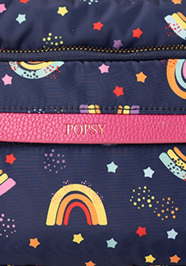 Navy Rainbow Print Cross Body Bag For Cheap